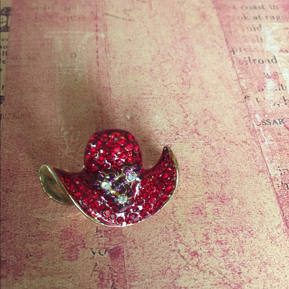 Red hat brooch